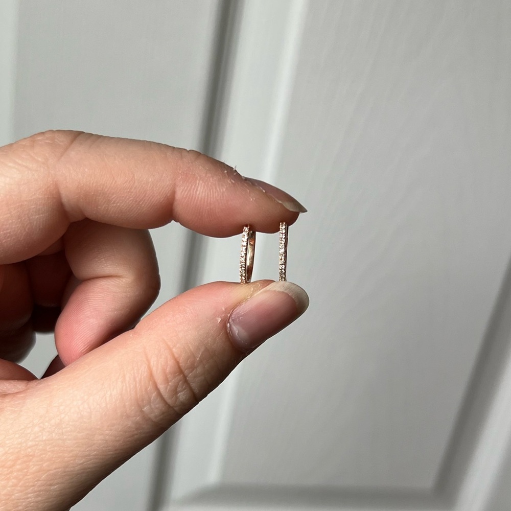 Elegant Rose Gold and Diamond Hoop Earrings